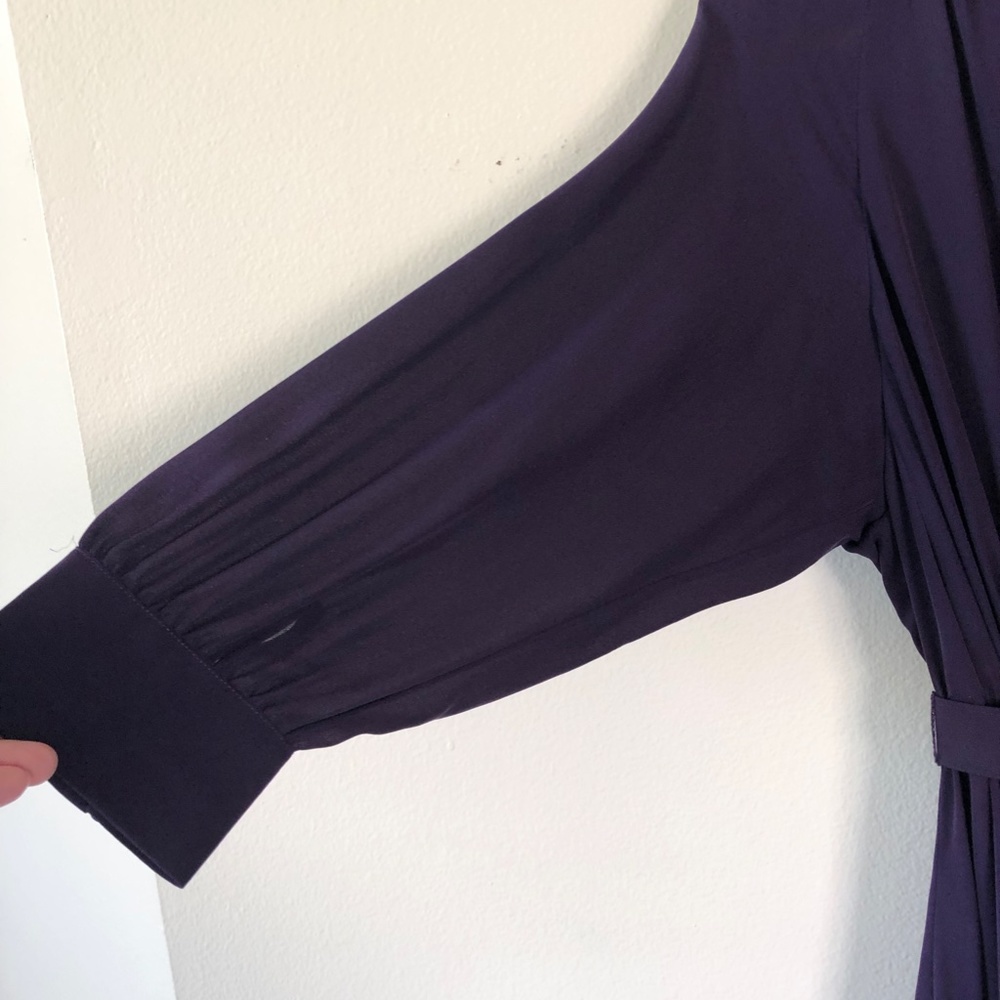 Badgley Mischka Silk Dress Size 8 Plum Color - Picture 13 of 13